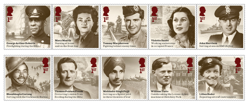 Royal Mail pays tribute to significant people in World War II. Image credit: Royal Mail