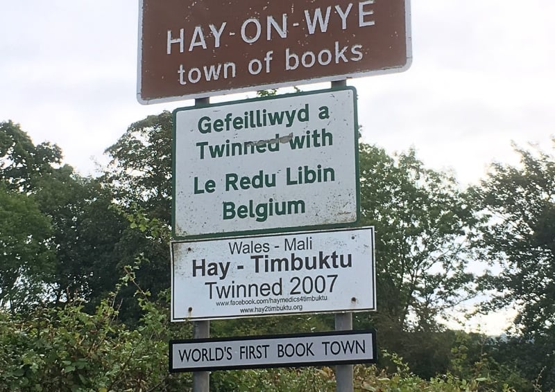 Hay-on-Wye in Wales has two twins! One in Mali and one in Belgium. Image credit: Shutterstock