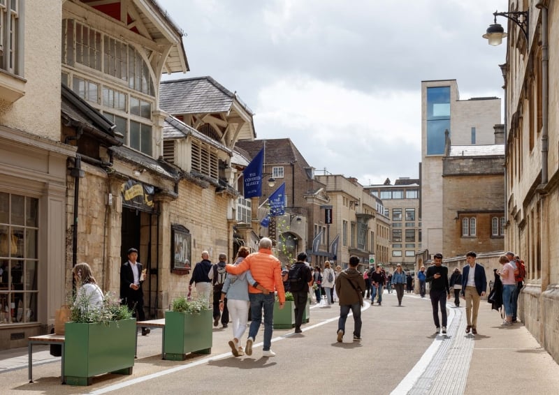 Market Street in Oxford. Image credit: Civic engineers