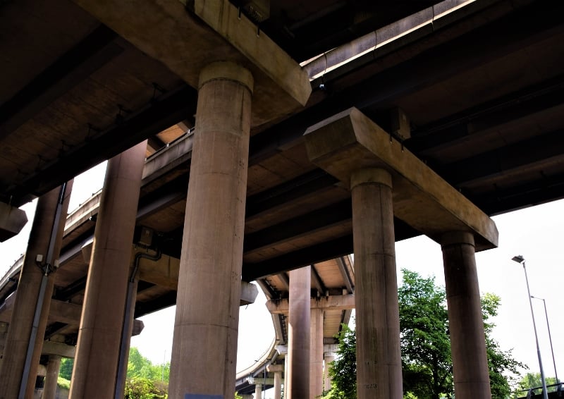View of the underside of the Gravelly Hill Interchange. Image credit: Shutterstock