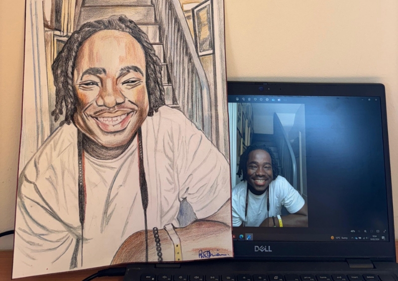 A local drew Mo as a farewell gift. Image credit: Mo Kamara