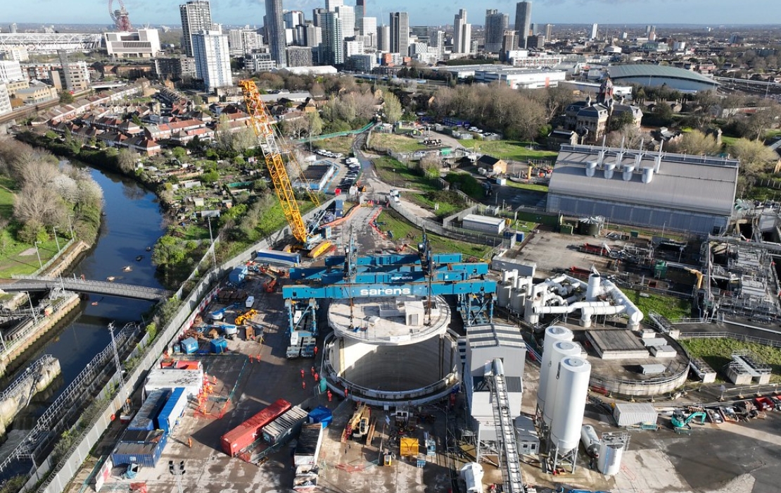 tideway tunnel construction birds eye view