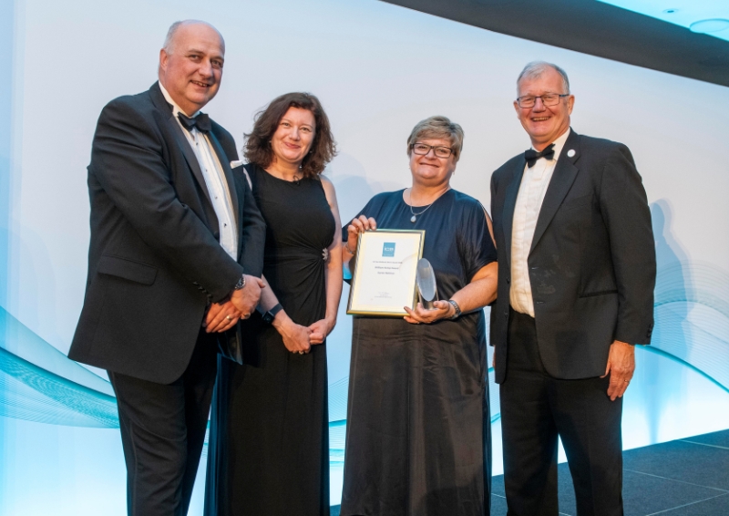 L-R: Ian Nicholson, Professor Turi King, Karen Notman (William Kemp Award winner) and Richard Bayfield. Image credit: Tracey Whitefoot