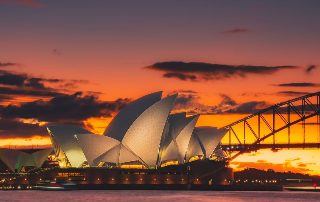 sydney opera house sunset