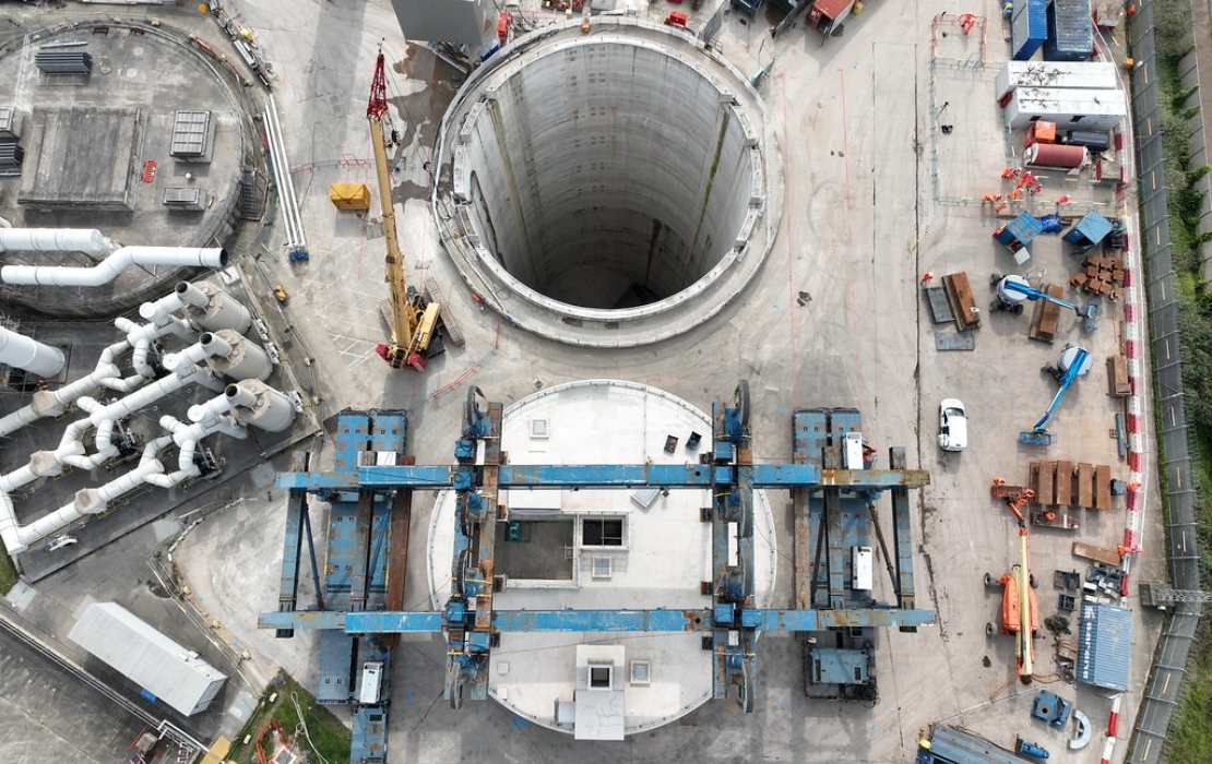aerial view of tunnel hole