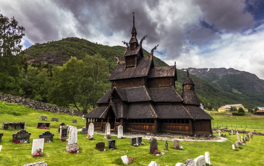church and grave stones