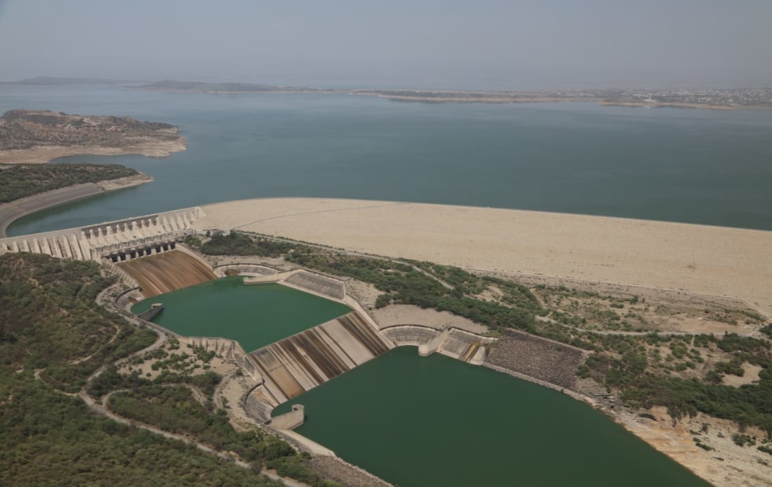 mangla dam aerial view