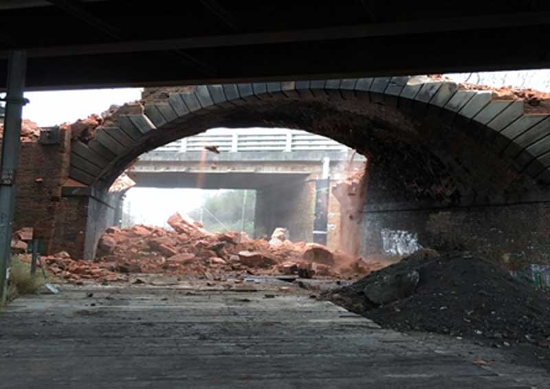 Pulling down the old structure
