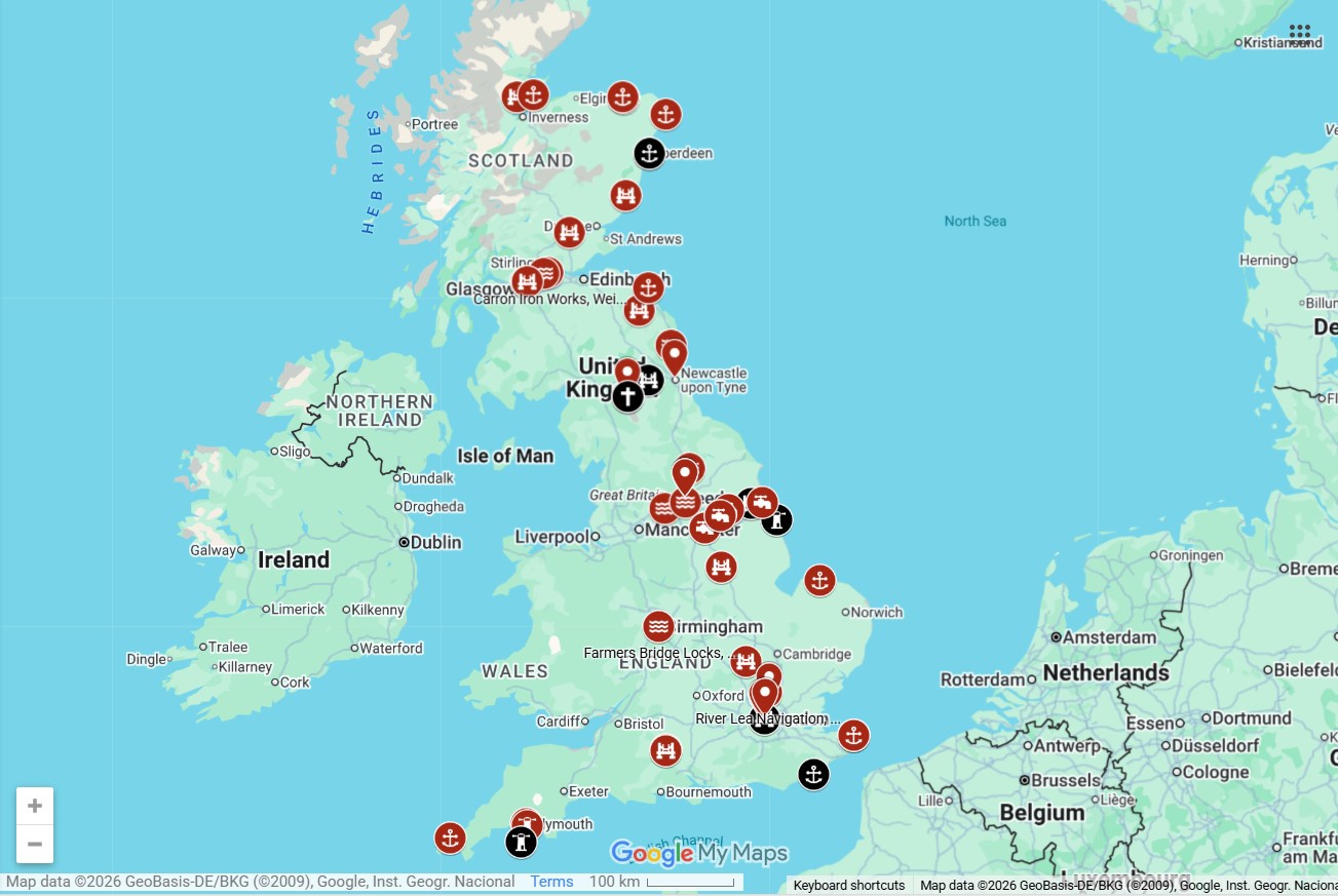 Map of Smeaton's plaques