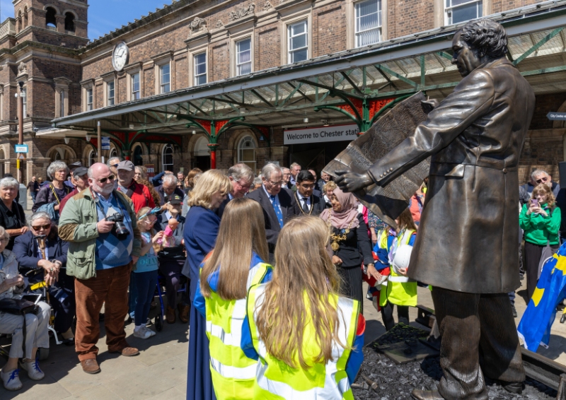 Girlguides from North West England were present at the unveiling. Image credit: © Heritage Chester, Stuart Robinson Photography