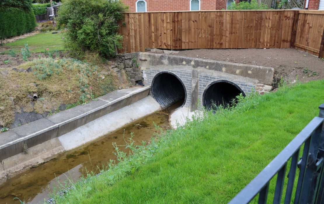 new pipes on twin culverts