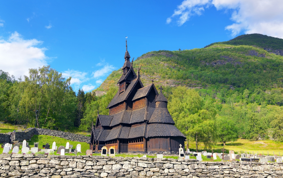 view of church and blue sky