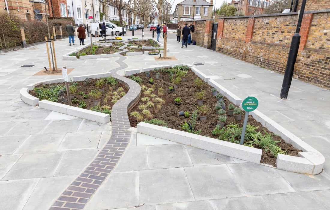 The Greenside Rain Garden. Image credit: London Borough of Hammersmith and Fulham Council