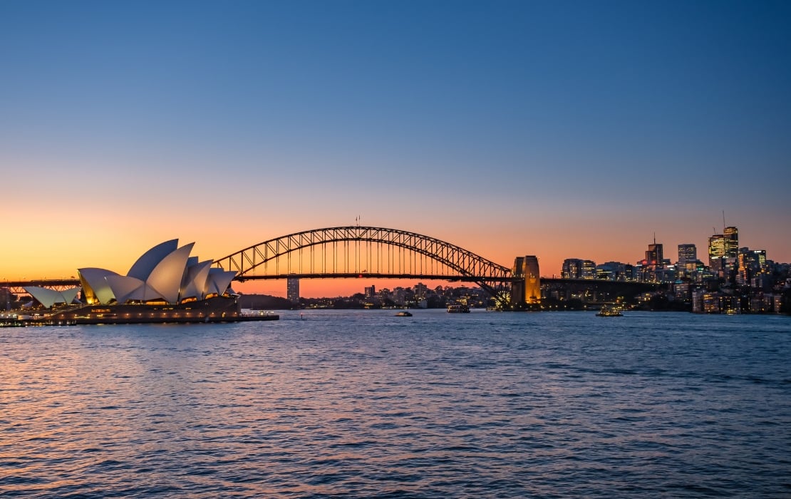 sunset view of bridge