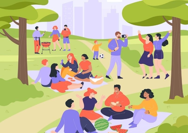 Apprentice picnic in the park