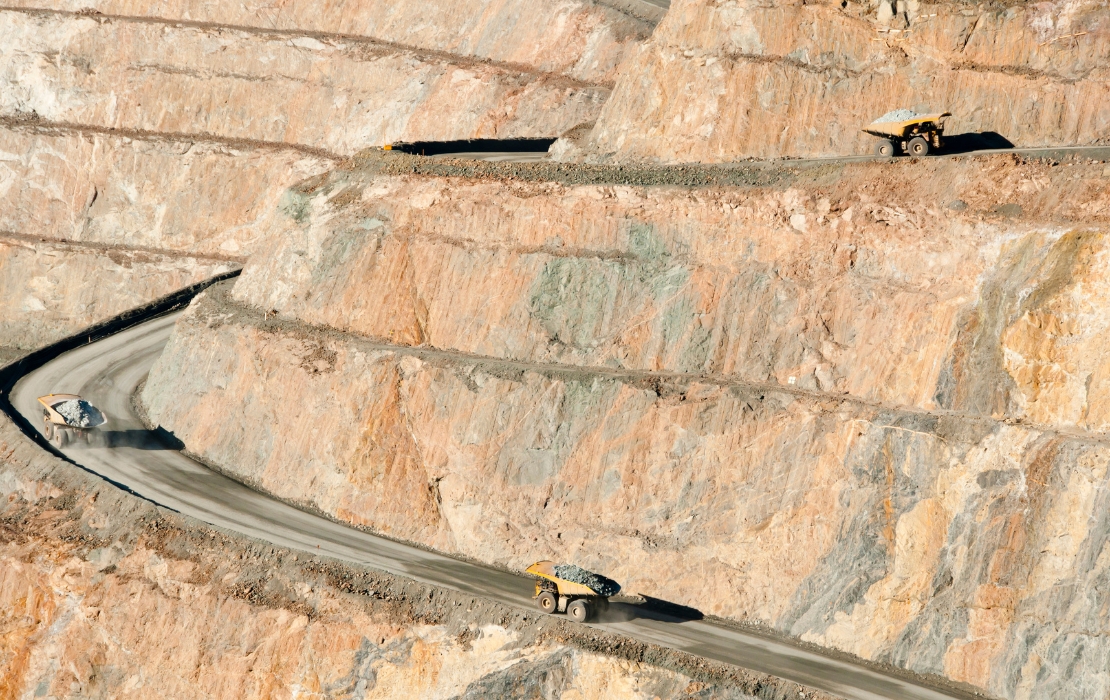 view of carts on haul roads